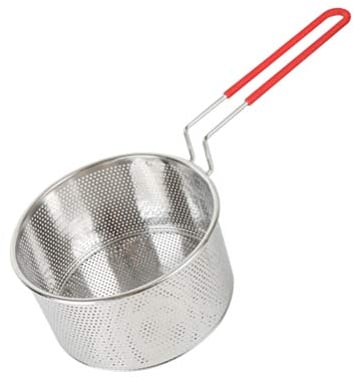 DOITOOL Metal Strainer Deep Fry Basket Round: Stainless Steel French Fry Basket with Handle Chip Pan Basket Fryer Fries Strainer for Home Restaurant Cooking Serving 20cm Food Skimmer Basket