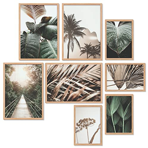 Heimlich – Poster-Set – 4 A3 / 30 x 42 cm + 4 A4 / 21 x 30 cm – Premium-Poster – ungerahmte Drucke – moderner Stil – Pflanzenreise