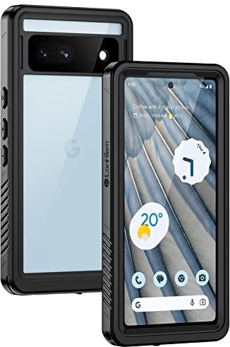 Lanhiem Cover Per Google Pixel 7A Impermeabile, IP68 Waterproof Custodia Subacuqe,Antiurto Rugged Resistente con 360 Gradi Protezione dello Schermo per Google Pixel 7A,Nero