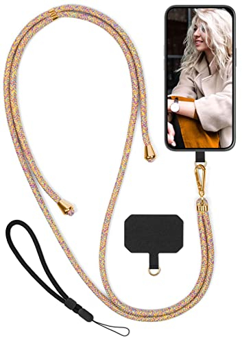 moex Unleash für Samsung Galaxy Note 20 Ultra 5G – Handykette mit Karabiner, Umhängeband schnell abnehmbar – Smartphone Necklace mit Pad für Hüllen, Kette zum Umhängen in Regenbogen