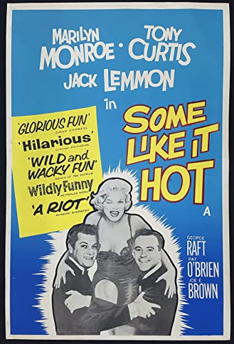 SOME LIKE IT HOT 1959 5 Poster A3 - Filmkunstposter in verschiedenen Größen für Wohn- oder Schlafzimmerideen. Randlose Kultfilmbilder, klassische ikonische 70er, 80er, 90er Jahre, Vintage-Retro-Wandd