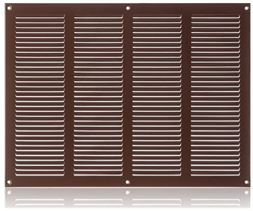 ABOUT VENT 400x300mm Rejilla de Ventilación de Acero Marrón con Mosquitera - Rejillas de Ventilación Metálicas