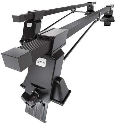 Mossa - Stahl-Dachträger kompatibel mit Seat Leon mk I Hatchback (1999-2005) - schwarz Dachträger Dachgepäckträger - ohne Montagelemente 1
