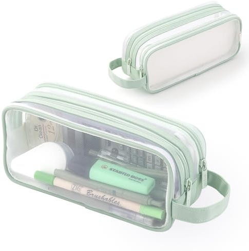 Mailain Federmäppchen Federtasche für Mädchen Teenager, Groß Mäppchen Federmappe Etui Schule 4 Fächer Pencil Case (T-Grün)