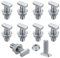Viti a Testa Martello M10x30, Set di 10 Viti Scorrevoli T-Nut con 10 Dadi a Flangia Esagonali, Bulloni T-Nut, Viti da Serra per Moduli PV Profilo in Alluminio Fotovoltaico Serra