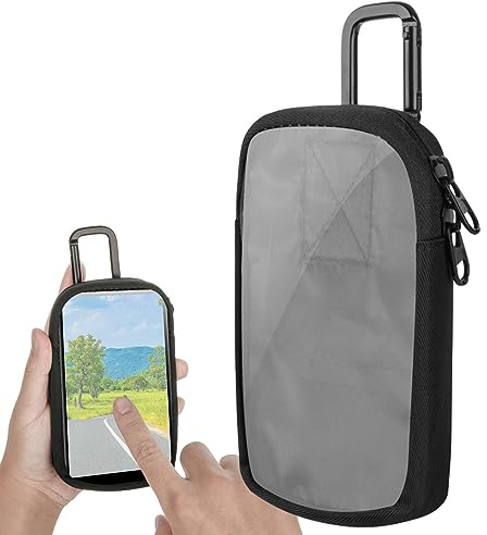 MYJIO MP3 MP4 Player Case, Waterproof Travel Bag with Transparent Window, Carabiner, Compatible with Earphones, USB Cable, U Disk