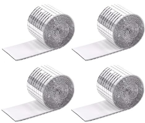 6400PCS Mirror Mosaic Tiles,Mini Mirror Strips Self Adhesive Craft Mosaic Tiles,Disco Ball Stickers,Glass Mosaic Tiles,5 * 5mm Disco Ball Stickers for DIY Craft Wall Decoration (Silver)