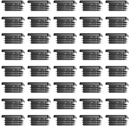 22mm x 22mm Black Plastic Plugs, Black Square Tube Covers, Inner End Caps for Chairs Desks Tables Foot Furniture Pipe, 40 Pcs