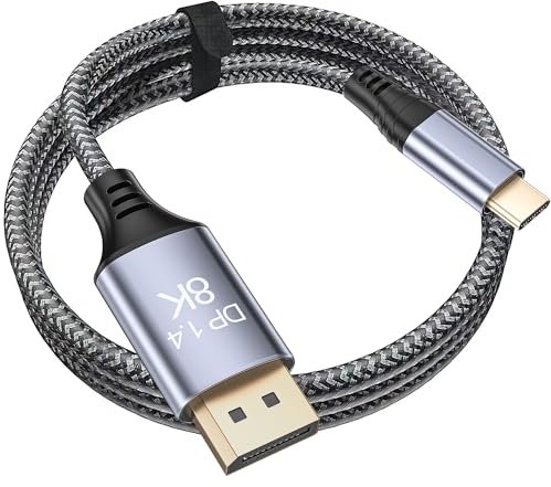 Siwket USB C auf DisplayPort Kabel 5M, 8K@60Hz 30Hz 4K@240Hz 144Hz HDR VRR Thunderbolt 4 3 DP1.4 Kabel kompatibel mit MacBook Pro Air M1 M2 iPad Pro Air 5 Surface Pro 8 Galaxy S23 S22 Ultra