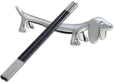 Besteckbänkchen Messerbänkchen Besteckablage | Essstäbchen Halter Silber Dachshund Design Stäbchenbänke 2/5 Stücke Essstäbchen Messer Gabel Löffel Ablage Restaurant Zuhause Abendessen Esszimmer