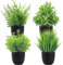 APOMOONS 4 Piezas Mini Plantas Artificiales Verde Plástico Plantas Falsas con Macetas para Mesa de Despacho Baño Hogar Decoración