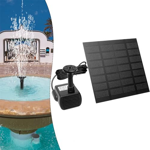 YARDIN Solar Springbrunnen Gartenbrunnen 7V / 1,8W Teichpumpe Brunnenpumpe Solarpumpe Mini Solar Schwimmender Wasserspiel Fontäne Pumpe mit 4 Düsen für Garten, Quadrat (Type A)