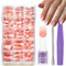 Short Square False Nails with Glue - 240PCS Gradient Press on Nails - Acrylic Nail Tips Stick on Nails - Full Cover Fake Nail Tips and Glue for Women French Manicure Design at Home