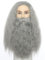 CGVG Zauberer Perücke und Bart Herren Männer Magier Wizard Hexer Prophet Perücke Fake Bart für Halloween Cosplay Karneval Fasching Bart Kostüm Urmensch (2031S)