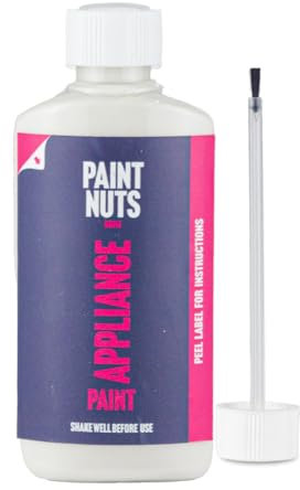 PaintNuts 50ml Appliance Touch-Up Paint for Kitchen & Bathroom – Quick Drying Repair Bottle & Brush – Ideal for Radiators, Showers, Fridges, Ovens, Sinks, Chips & Scratches - Cream - Gloss
