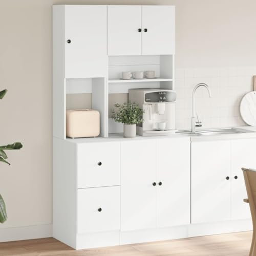 NQJIBUE Gabinetes de cocina, Mueble Almacenaje de madera de ingeniería blanca de 95 x 50 x 180 cm