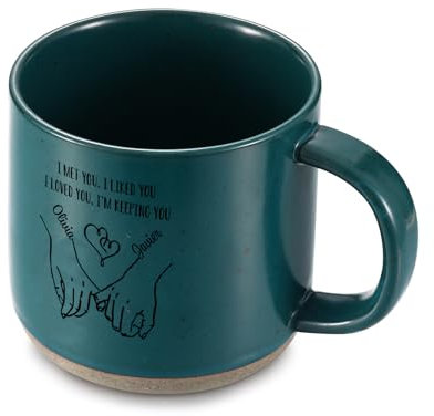 Wamantic Tasse Personnalisée en Céramique avec Nom et Texte - Cadeau Couple, Mug Personnalisé Saint Valentin, Anniversaire, Noël pour Homme et Femme (Bleu)
