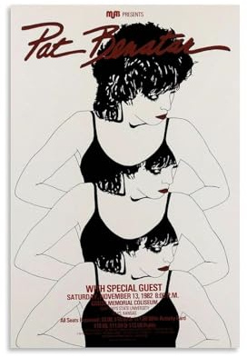 UARJIRUHR Pat Benatar Poster, Raumdekoration, Leinwand, künstlerisches Poster, Wandkunst, Schlafzimmer-Dekor, Poster für Zimmer, ästhetisch, 50 x 75 cm, ungerahmter Stil