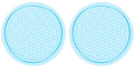 sourcing map 2pcs Car Cup Coasters Universal PVC Car Cup Mats Non-Slip Cup Holder Insert Coasters Car Interior Accessories, Sky Blue