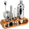 Cocktail Shaker Set 10-Piece Bar Tool Set with Bamboo Stand Perfect Home Bartending Kit and Martini Cocktail Shaker Set Bar Tool Kit for Christmas,Birthday,Wedding,Anniversary