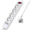 Regleta Enchufe con 4 Tomas y 2 Puertos de USB, Regleta de enchufes con Interruptor, Protección Infantil, MAX 3680W, 1,5 m, Blanco, 1pc