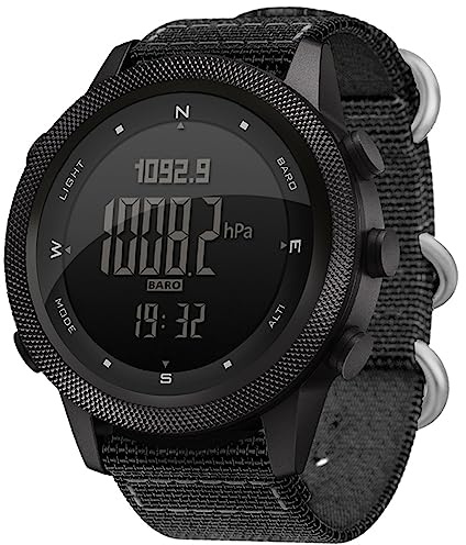 Orologio da uomo multifunzione digitale per esterni, con altimetro, barometro, bussola, impermeabile fino a 50 m