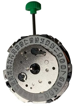 MOUDOAUER 6-Hand Quartz Watch Movement White-Dial Date at 4:00 with Adjusting Stem Repair Parts for Miyota FS00