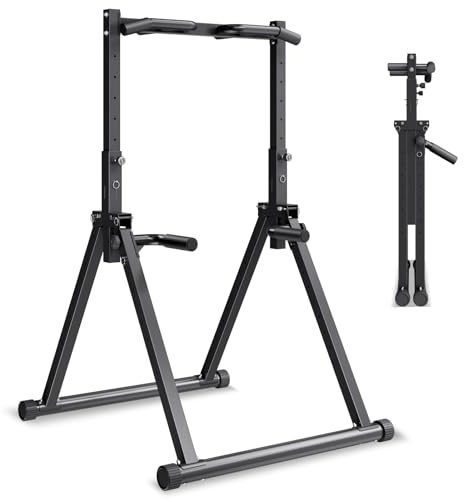 VEVOR Pull Up Bar, 330LBS Capacity Portable Pullup Bar Station, Pullup Bars Free Standing with Triangular Structure & Heavy-Duty Steel Tube, 9 Level Height Adjustment Gravity Fitness for Arms, Back