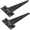 2X Black 14/350mm Heavy Duty Tee Hinges - Long Gate/Shed/Door T Hinges