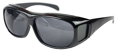 Boolavard Herren und Damen Sonnenbrille Polarisiert Unisex Brille Überbrille für Brillenträger Fit-Over Polbrille, One Size, Graue Linse