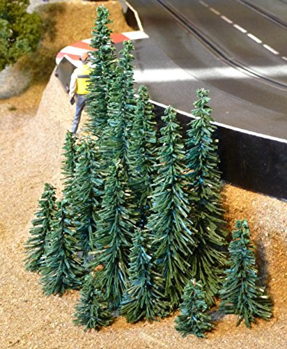 23-STÜCK Modellbau TANNEN Fichten Bäume STECKBAR Höhe 4-12cm für H0