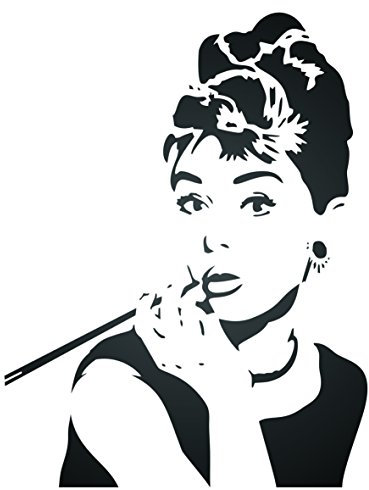 Audrey Hepburn Schablone – 33 x 43 cm (L) – Wiederverwendbare Schauspielerin Star Breakfast at Tiffany's Wall Schablonen zum Malen