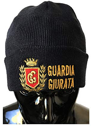 Hut Schwarz Rundhut Guardia GIURATA mit rotem Alloro