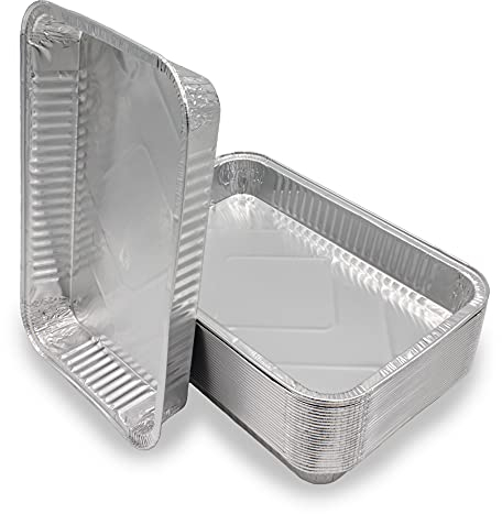 Mamatura XL bacs à égouttures en Aluminium | Bacs récepteur en Aluminium | Bols en Aluminium | Bacs à grillades | Grand, rectangulaire, résistant à la Chaleur, 25 pièces