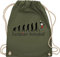 Turnbeutel Rucksack - Entwicklung und Outfit - Volleyball Evolution - Unisize - Olivgrün - accessories geschenk volleyballer turnen beutel bag tasche turnsackerl sporttasche gymsack stoffbeutel