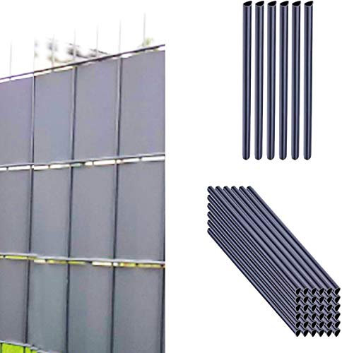 Alaskaprint 30xBefestigungsclips Sichtschutz Klemmschienen für Sichtschutzstreifen Doppelstabmatten Garten Klemmstreifen zur Befestigung von Sichtschutzstreifen Sichtschutzfolie Zaunfolie Grau