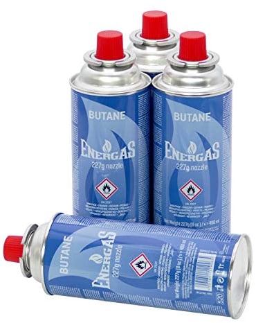 CAMPLORA 4x 227g Butan Gaskartuschen mit MSF-1a Ventil für Grill, Campingkocher, Gasheizung, Gaskocher, camping gas, gaskartusche, Gaskartuschen 227g, Gasflasche butane gas cartridges