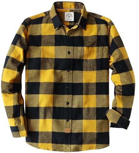 Dubinik® Camicie Flanella Uomo Camicia Flanella Uomo Quadri Camicia a Maniche Lunghe in Pile dalla Regular Fit