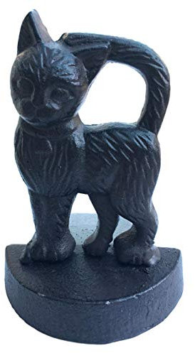 Cast Iron Cat Door Stop Wedge Doorstop Stay