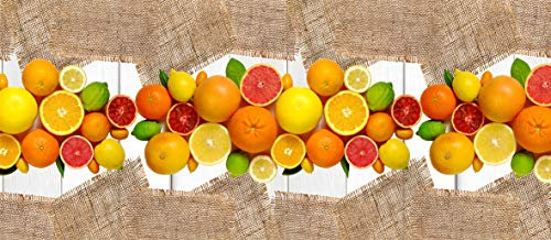 HomeLife Tappeto Cucina Antiscivolo Lavabile in Vinile 52X240 Made in Italy | Passatoia Antimacchia in PVC Interni ed Esterni Stampa Digitale Limoni e Agrumi | Tappeti Runner Lungo in Gomma [240 cm]