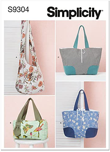 Simplicity Schnittmuster für Handtasche, Hobo, Tragetasche, weiß, Code 9304