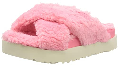 UGG Damen Fuzz Sugar Cross Slide Hausschuh, PINK Jasmine, 38 EU
