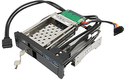 Shanrya Boîtier de disque dur, double baie indicateur LED de 3,5 pouces, boîtier de disque dur facile à utiliser pour ordinateur de bureau