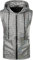 PARKLEES Herren Hipster Metallic Pailletten Reißverschluss Ärmellos Kapuzenweste T-Shirt mit Kängurutasche, SV17-Silber, M