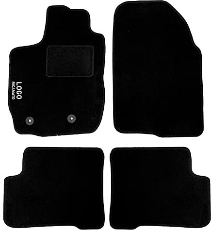 Auto Accessori Lupex | 4-teiliges Auto Fußmatten Set kompatibel mit Duster (2010-2024) | Maßgeschneiderte Teppichmatten mit 2 Befestigungsclips | Fahrer-Seite mit Stickerei | vorne und hinten