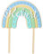 Goodtimes Cake Topper Regenbogen Stern mit individuellem Namen aus Holz & Acryl 19,5cm x 15cm