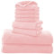Cosy Family 8-teiliges Mikrofaser-Handtuch-Set, 2 Badetücher, 2 Handtücher und 4 Waschlappen, ultraweiche, sehr saugfähige Handtücher für Badezimmer, Fitnessstudio, Hotel, Strand und Spa (Rosa)