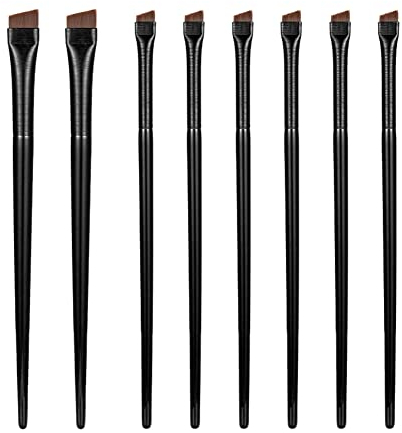 Eyeliner Brush, Brochas de Cejas, Pincel de Delineador de Ojos, Pincel de Ceja, Herramientas Profesionales de Pincel de Maquillaje de Ojos en Angulo, Perfecto para dar Forma a las Cejas, 8 Piezas