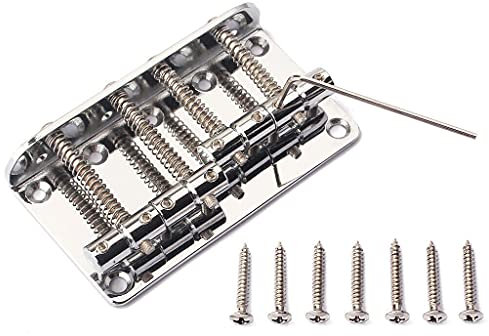 1 x 79,8 x 44 mm 4-Saiten-Steg für Fender Precision Jazz Bass Gitarre Teil Chrom 201B-4 Badass