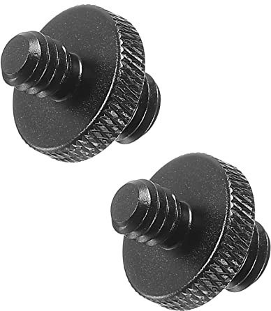 PATIKIL 2Pack Mikrofonstativ Adapter M8 Stecker an 1/4 Stecker Gewinde Stativ Schraube Adapter Doppelseiten Kamera Schraube für Mikrofon Stativständer Schwarz